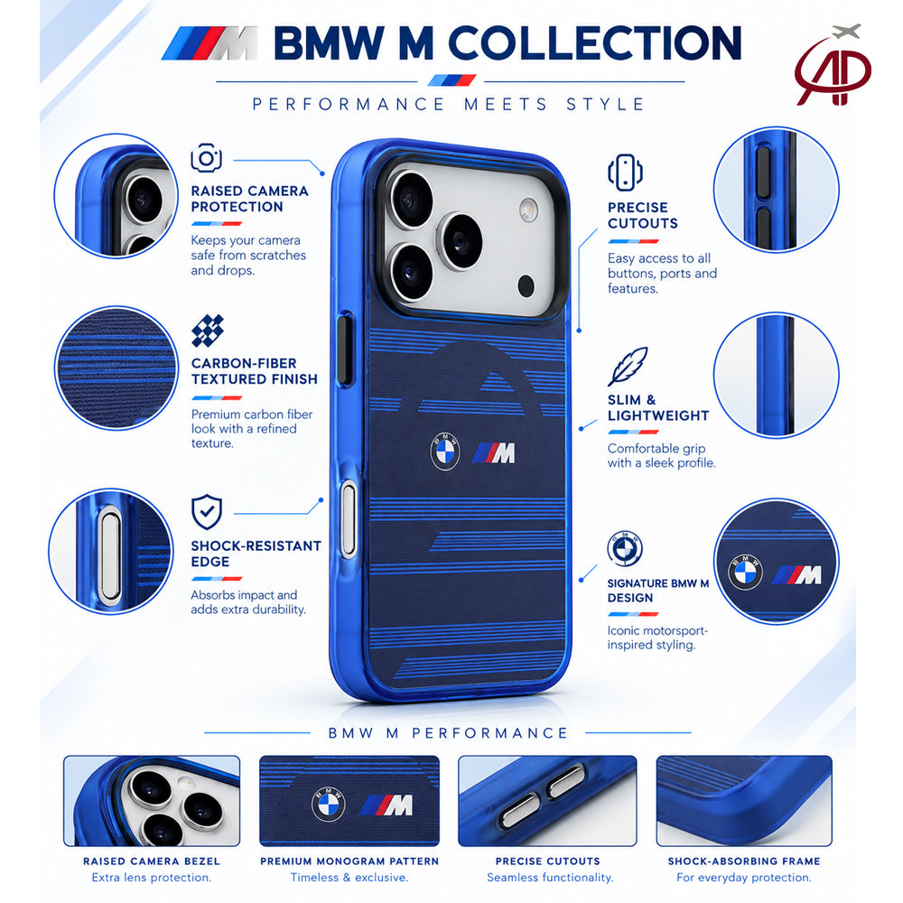 BMW M Motorsport Translucent Blue Stripe Case