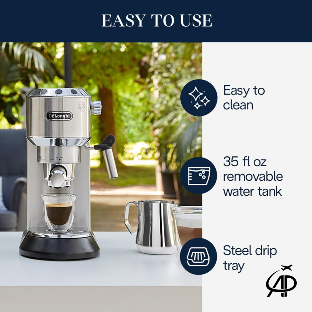 De'Longhi Dedica Espresso Machine | Slim Design, Silver