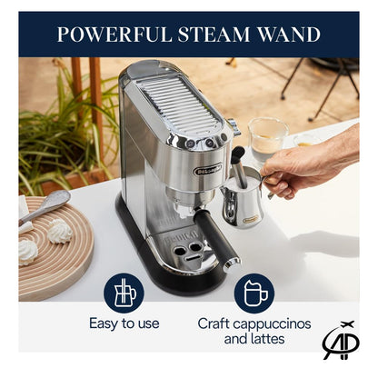 De'Longhi Dedica Espresso Machine | Slim Design, Silver