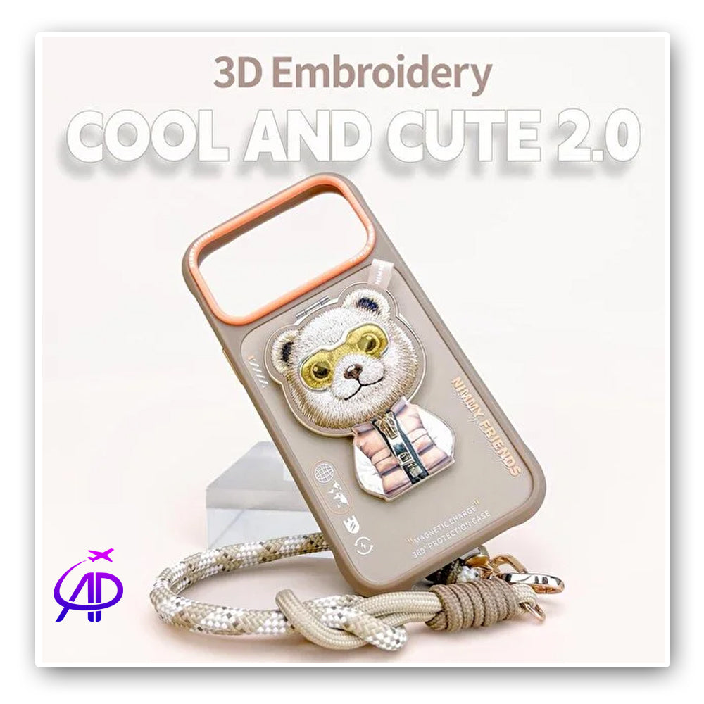 Nimmy Friends 3D Bear Puffer Jacket Magnetic Charge Phone Case - Style & Protection
