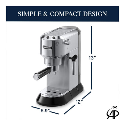 De'Longhi Dedica Espresso Machine | Slim Design, Silver