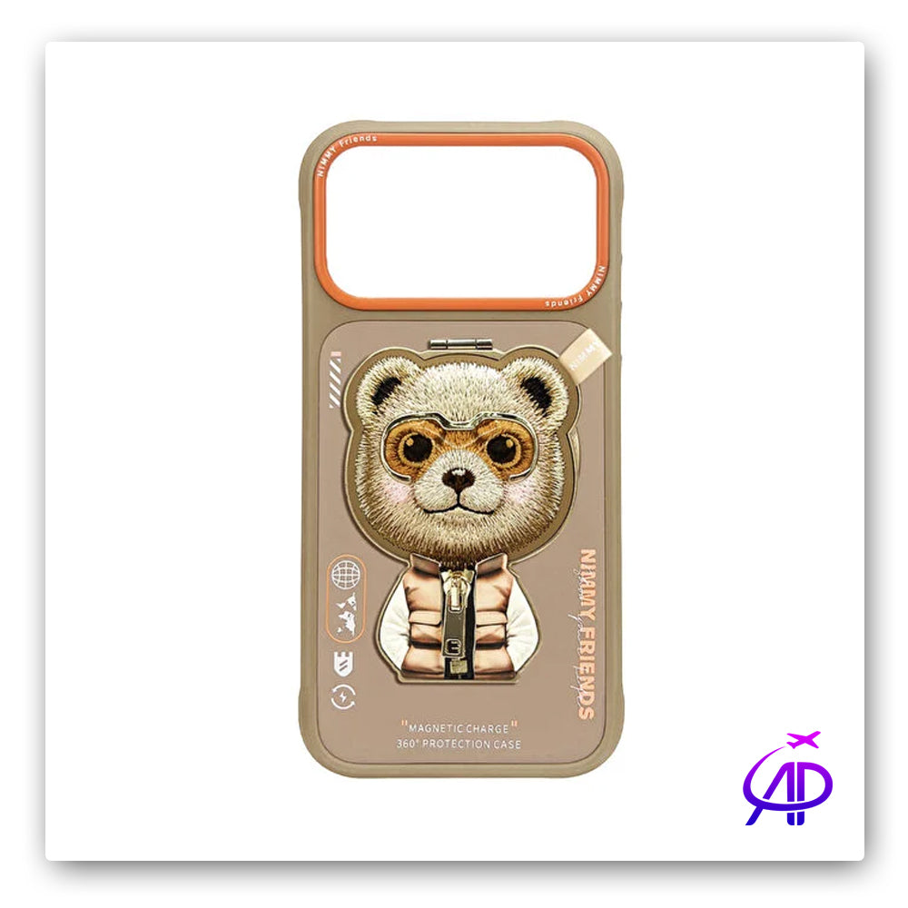 Nimmy Friends 3D Bear Puffer Jacket Magnetic Charge Phone Case - Style & Protection