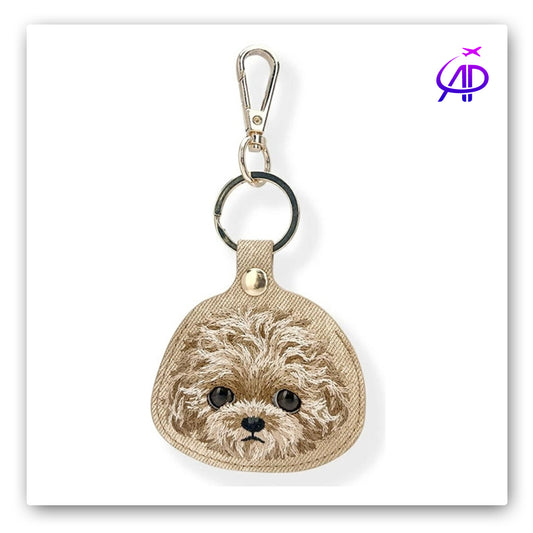 Nimmy Friends Embroidered Poodle Dog Keychain / Bag Charm