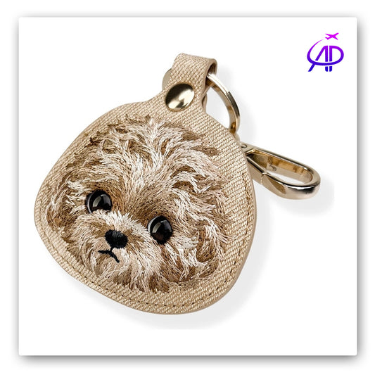 Nimmy Friends Embroidered Poodle Dog Keychain / Bag Charm
