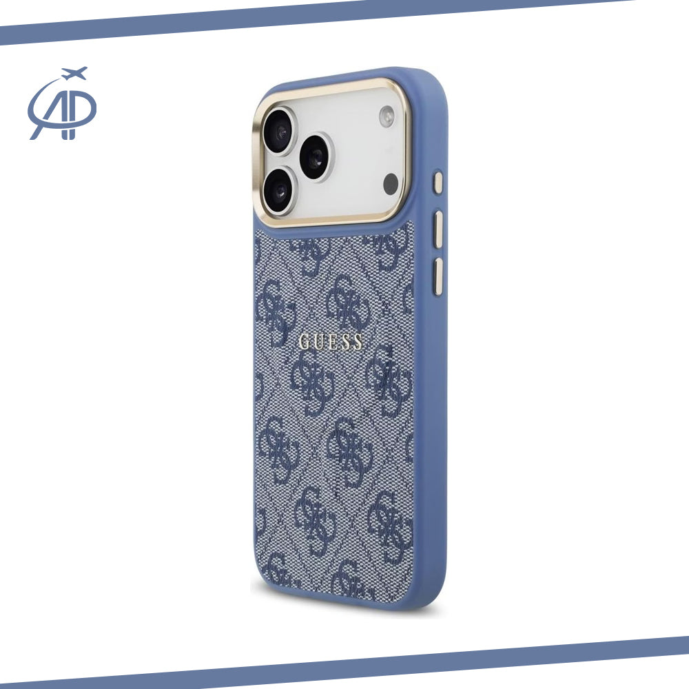 Guess Black & Gray Monogram iPhone Case with Gold Accents