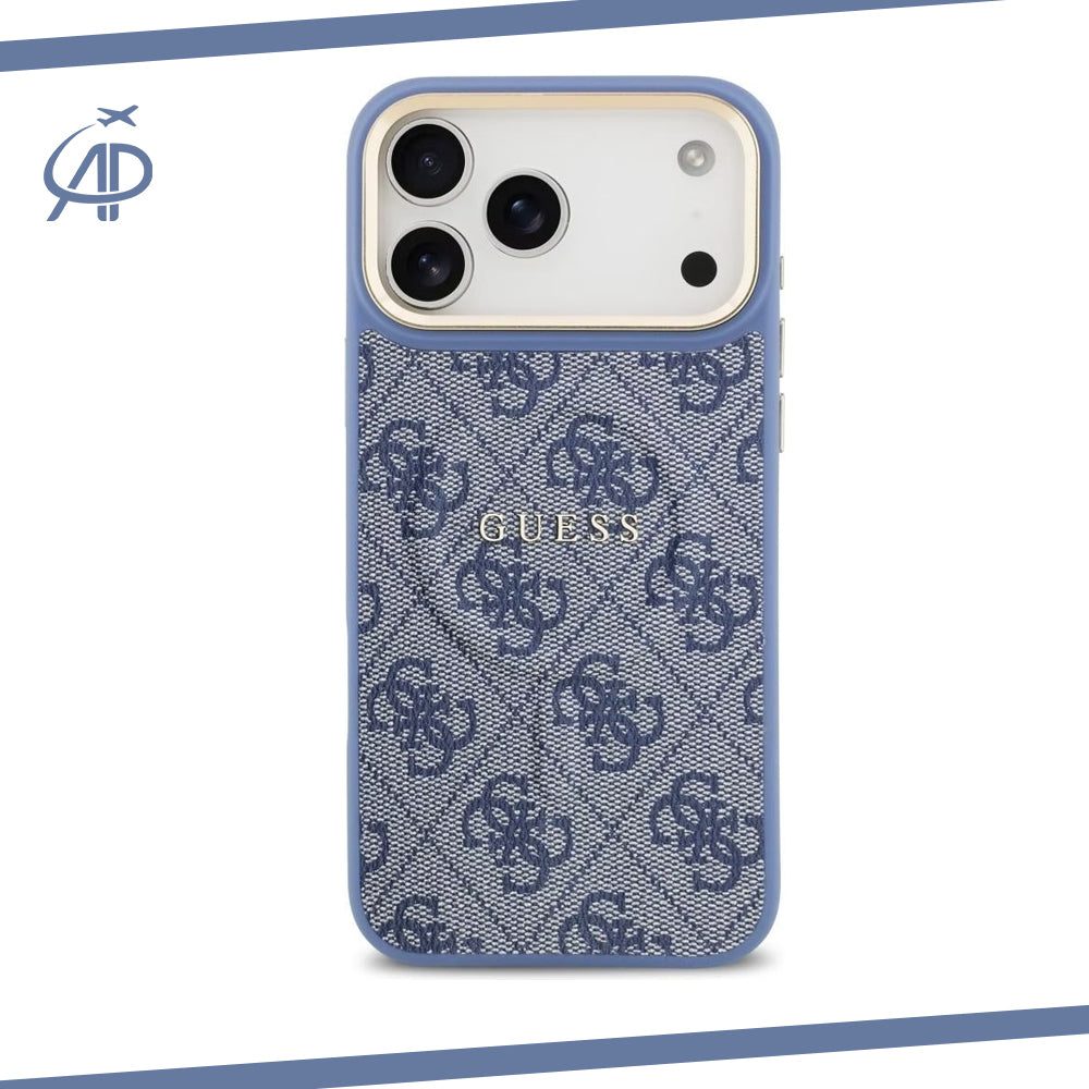 Guess Black & Gray Monogram iPhone Case with Gold Accents