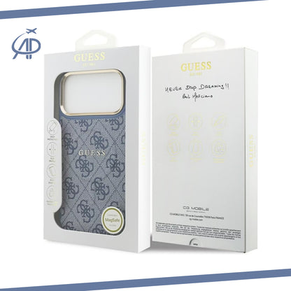 Guess Black & Gray Monogram iPhone Case with Gold Accents