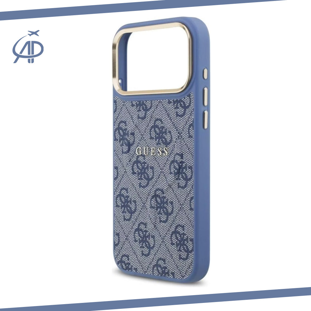 Guess Black & Gray Monogram iPhone Case with Gold Accents