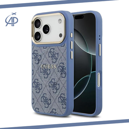 Guess Black & Gray Monogram iPhone Case with Gold Accents