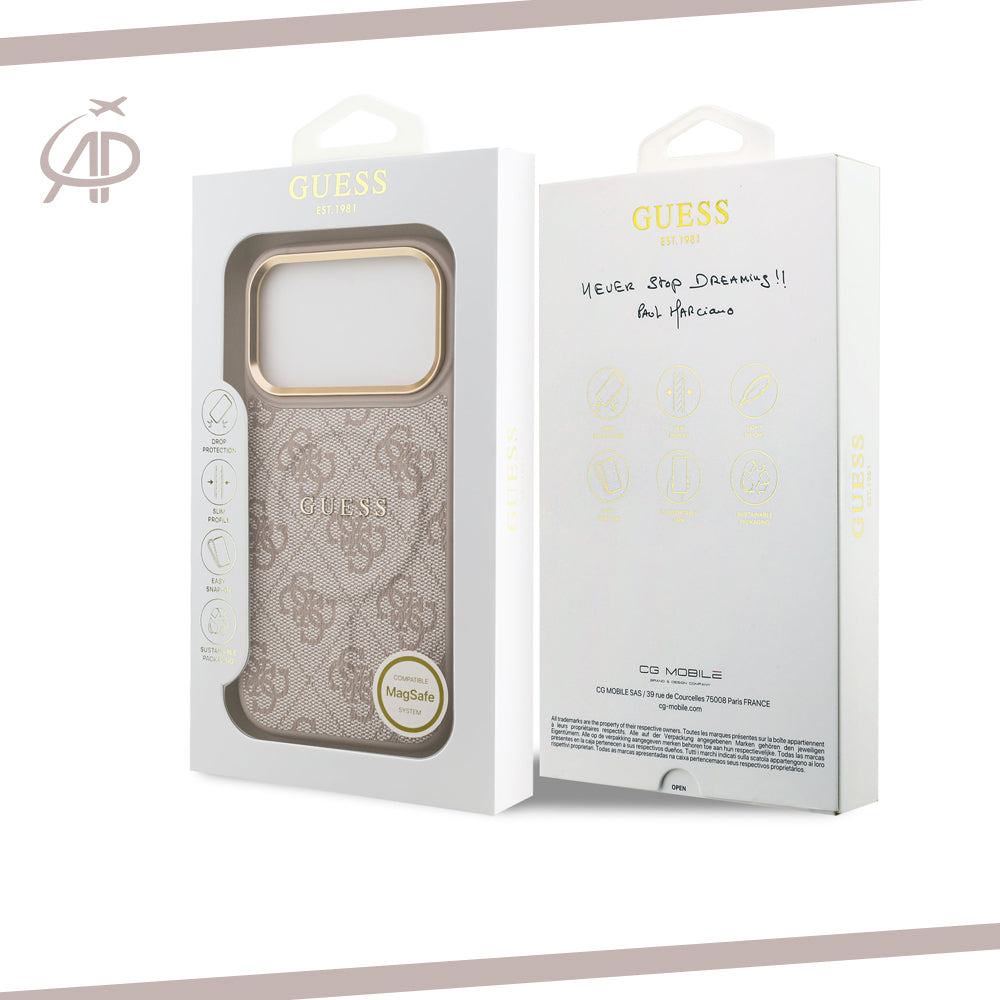 Guess Black & Gray Monogram iPhone Case with Gold Accents