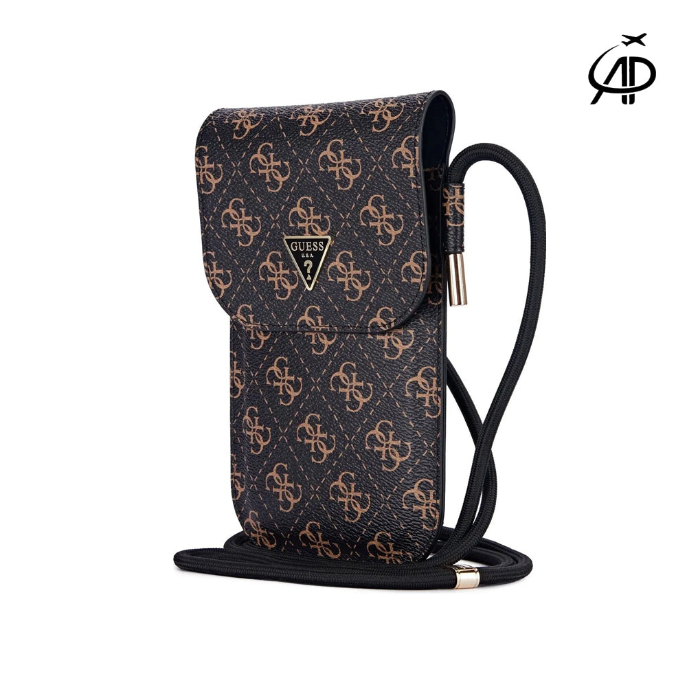 GUESS 4G Monogram Phone Pouch with Crossbody Strap