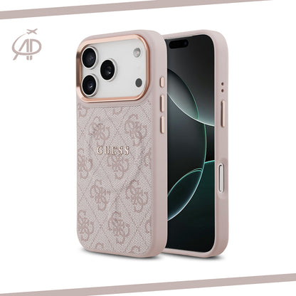 Guess Black & Gray Monogram iPhone Case with Gold Accents