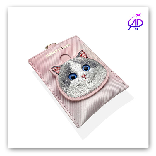 Nimmy Friends Embroidered Cat Card Holder