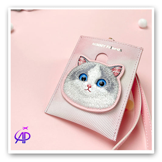 Nimmy Friends Embroidered Cat Card Holder