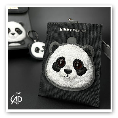 Nimmy Friends Embroidered Panda Card Holder