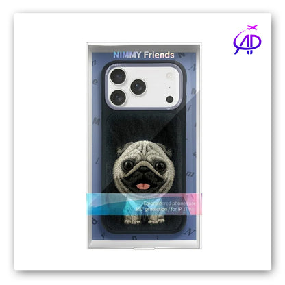 Nimmy Friends Dapper Pug Tie Embroidery Black Case