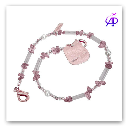 Nimmy Friends Pink Cat Beaded Phone Charm