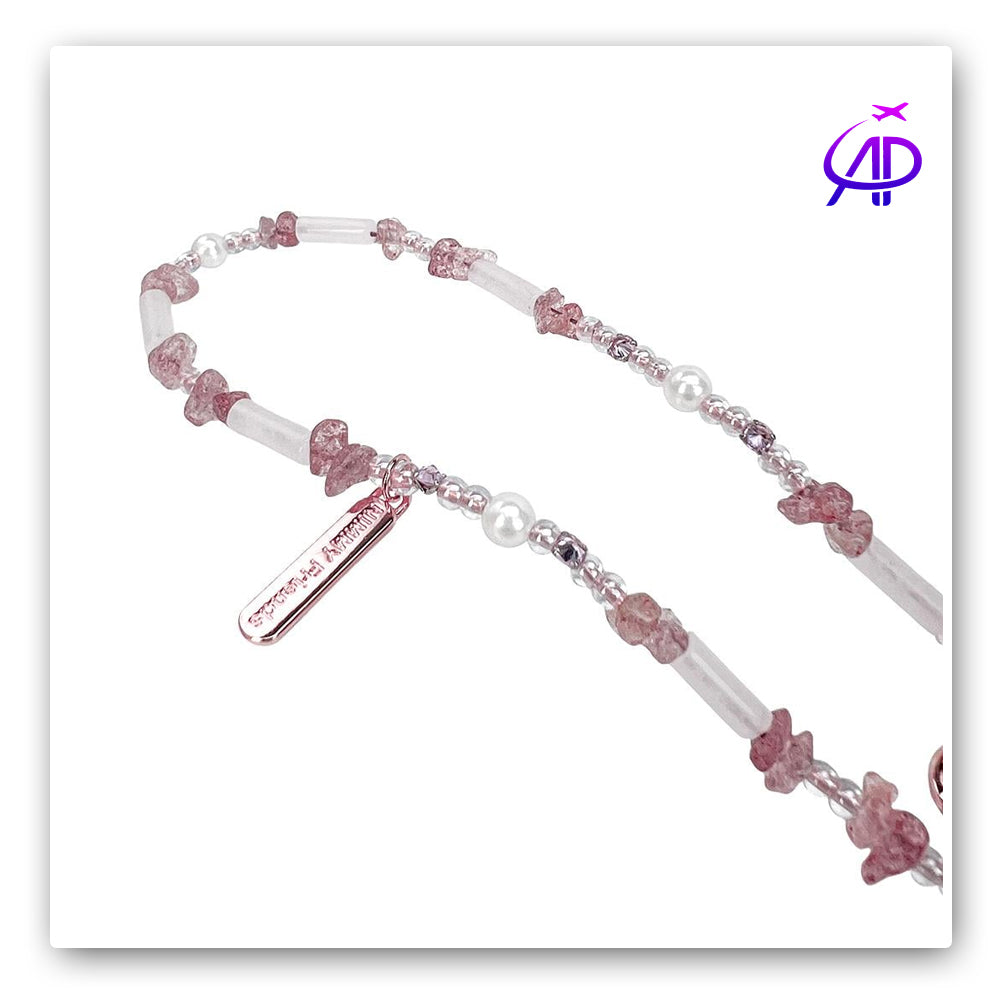 Nimmy Friends Pink Cat Beaded Phone Charm