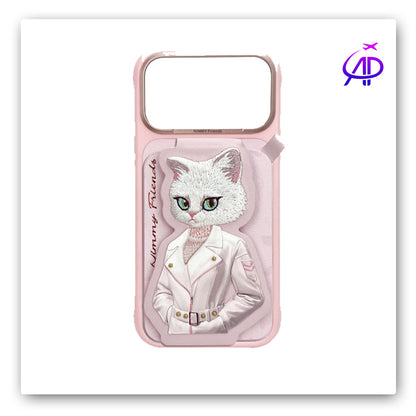 Nimmy Friends Cat Pink White Jacket 3D Protection Case