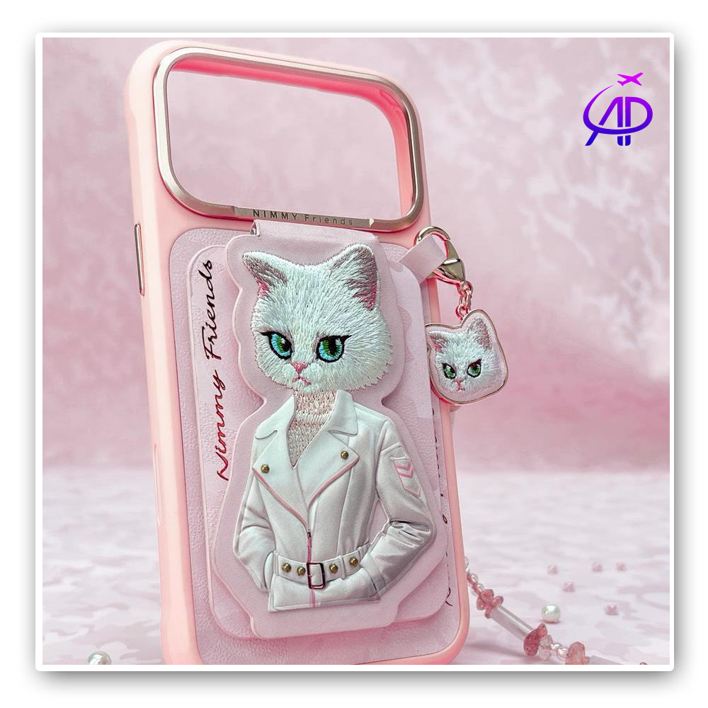 Nimmy Friends Cat Pink White Jacket 3D Protection Case