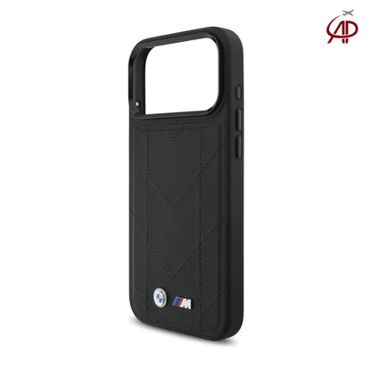 BMW M Motorsport Black Chevron Stitched Leather Case