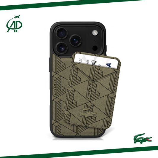 Premium Lacoste Pique Case with Detachable Wallet/Card Holder
