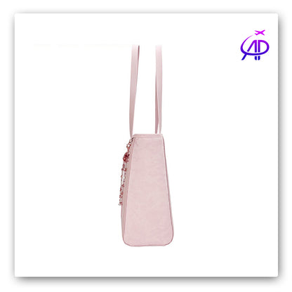 NIMMY FRIENDS Chic Pink Shoulder Tote with Detachable Cat Accessories