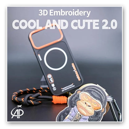 Nimmy Legends 3D Embroidery Ape Puffer Jacket Magnetic Case - Cool & Cute 2.0