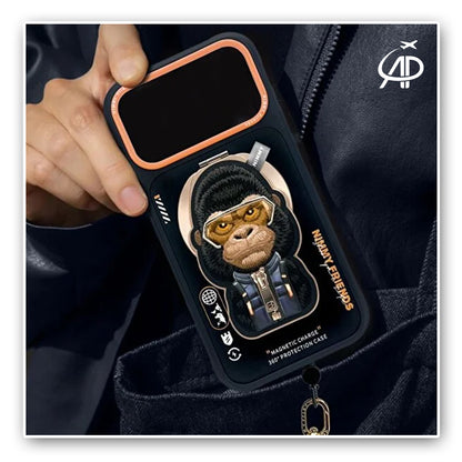 Nimmy Legends 3D Embroidery Ape Puffer Jacket Magnetic Case - Cool & Cute 2.0