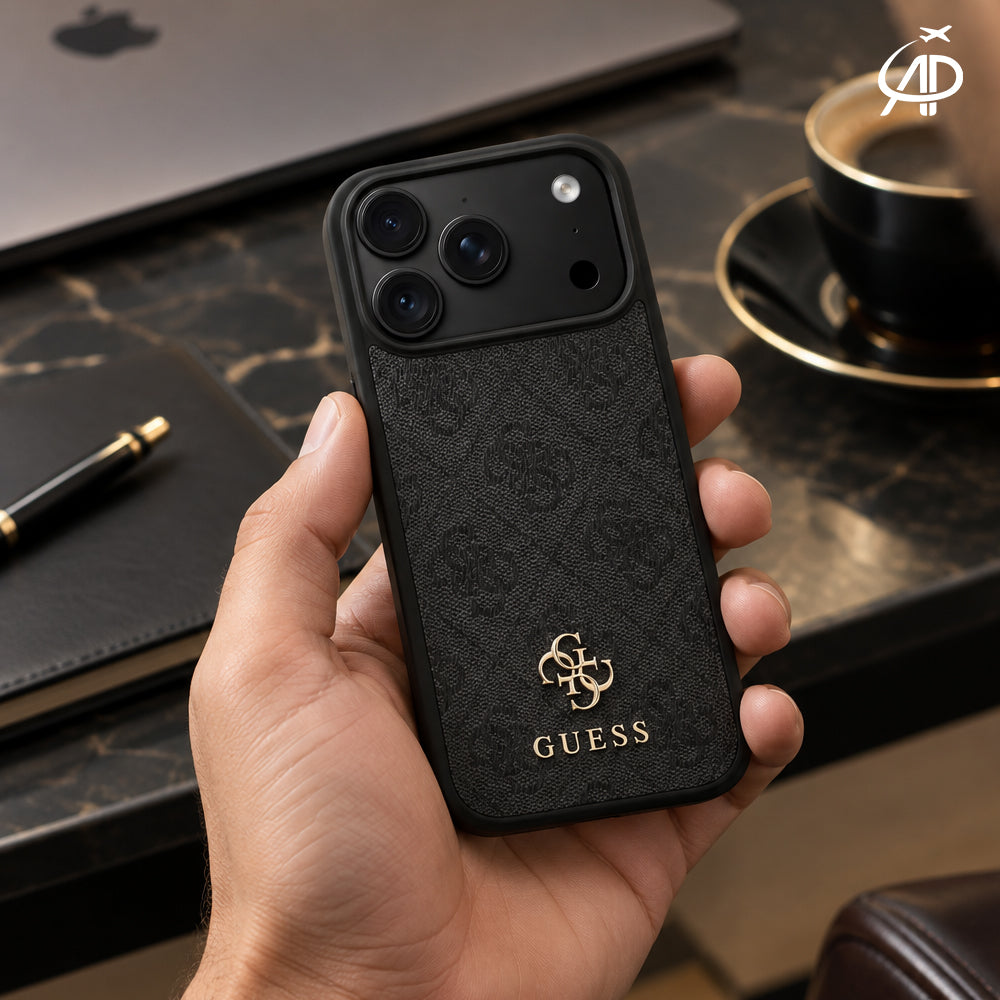GUESS Premium Black Monogram Phone Cover | Designer Case
