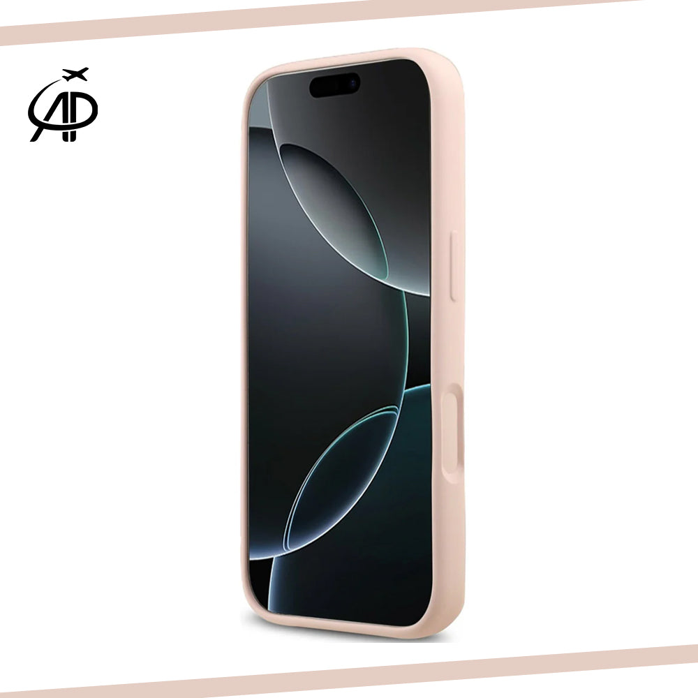 Guess Matte Gold-Logo Silicone Case