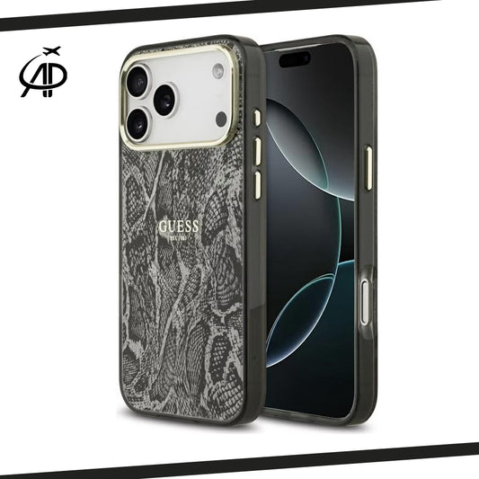 Guess Lux Python/Snake Skin Print Case with Gold Accents