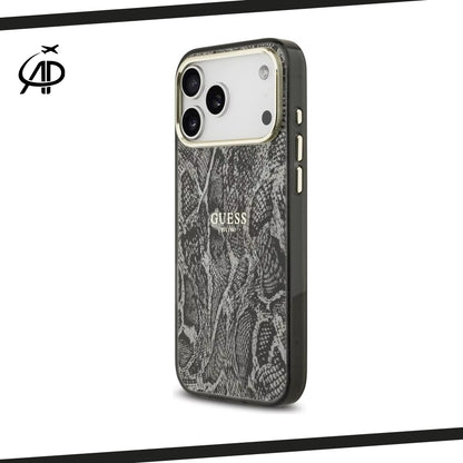 Guess Lux Python/Snake Skin Print Case with Gold Accents