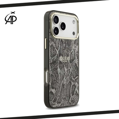 Guess Lux Python/Snake Skin Print Case with Gold Accents