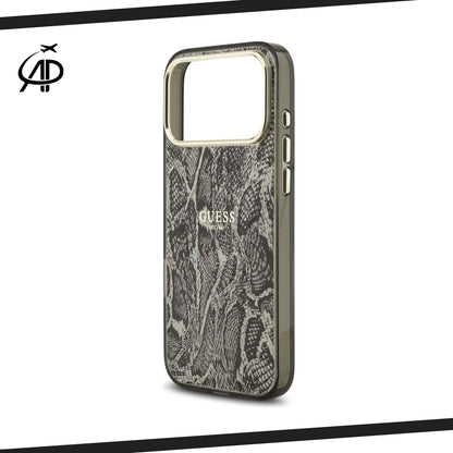Guess Lux Python/Snake Skin Print Case with Gold Accents