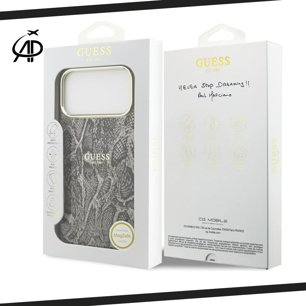 Guess Lux Python/Snake Skin Print Case with Gold Accents
