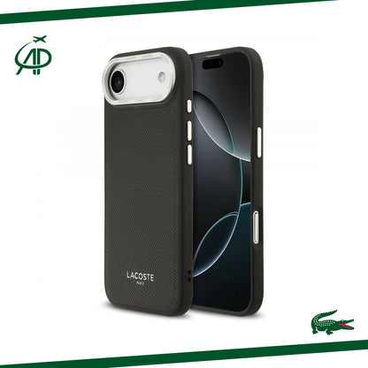 Lacoste Paris Signature Pebbled Black Case with White Camera Ring