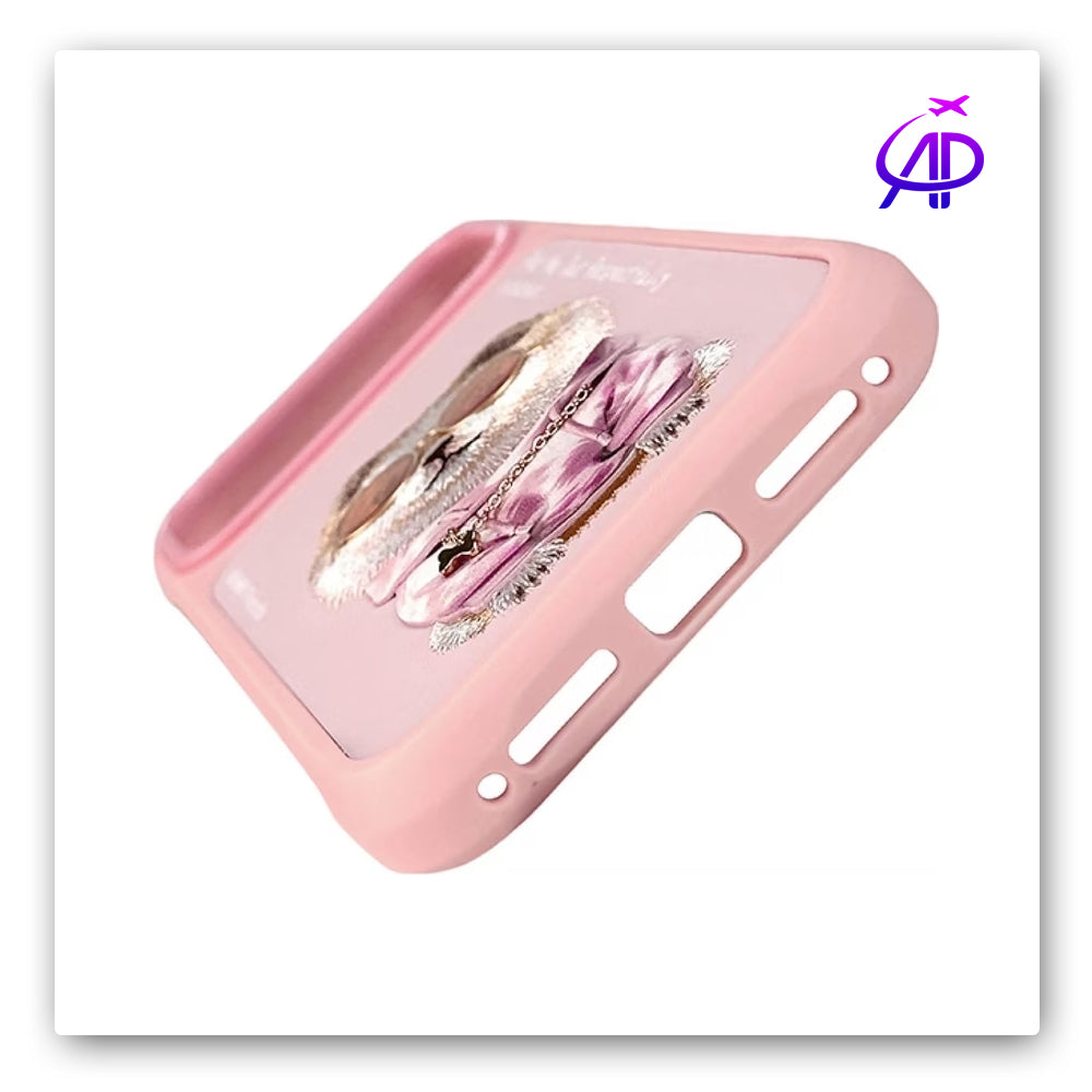 Nimmy Friends Cute Fluffy Dog Pink Magnetic Protection Case