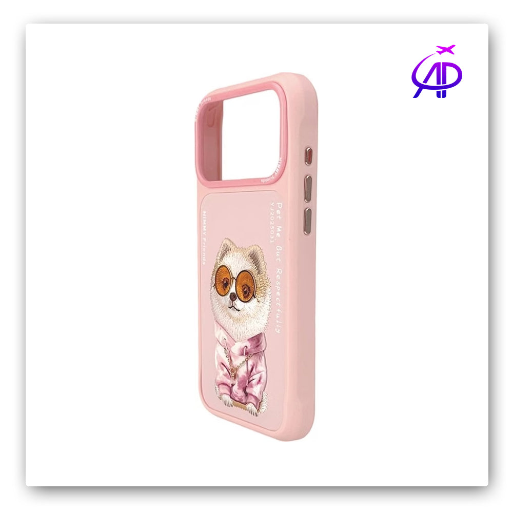 Nimmy Friends Cute Fluffy Dog Pink Magnetic Protection Case