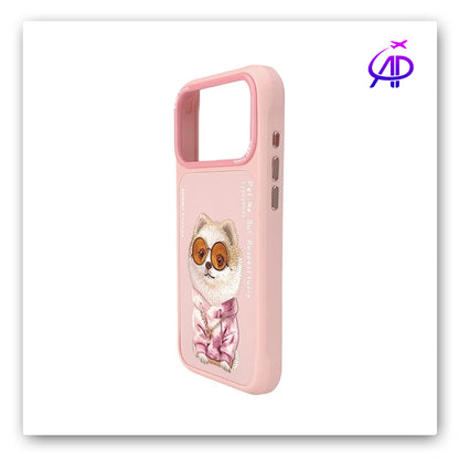 Nimmy Friends Cute Fluffy Dog Pink Magnetic Protection Case