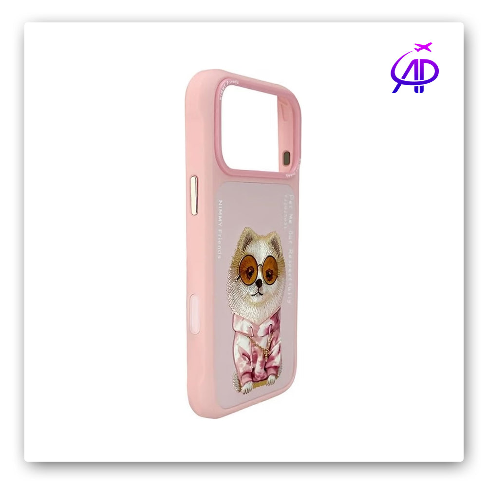 Nimmy Friends Cute Fluffy Dog Pink Magnetic Protection Case