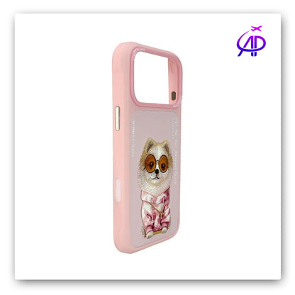 Nimmy Friends Cute Fluffy Dog Pink Magnetic Protection Case