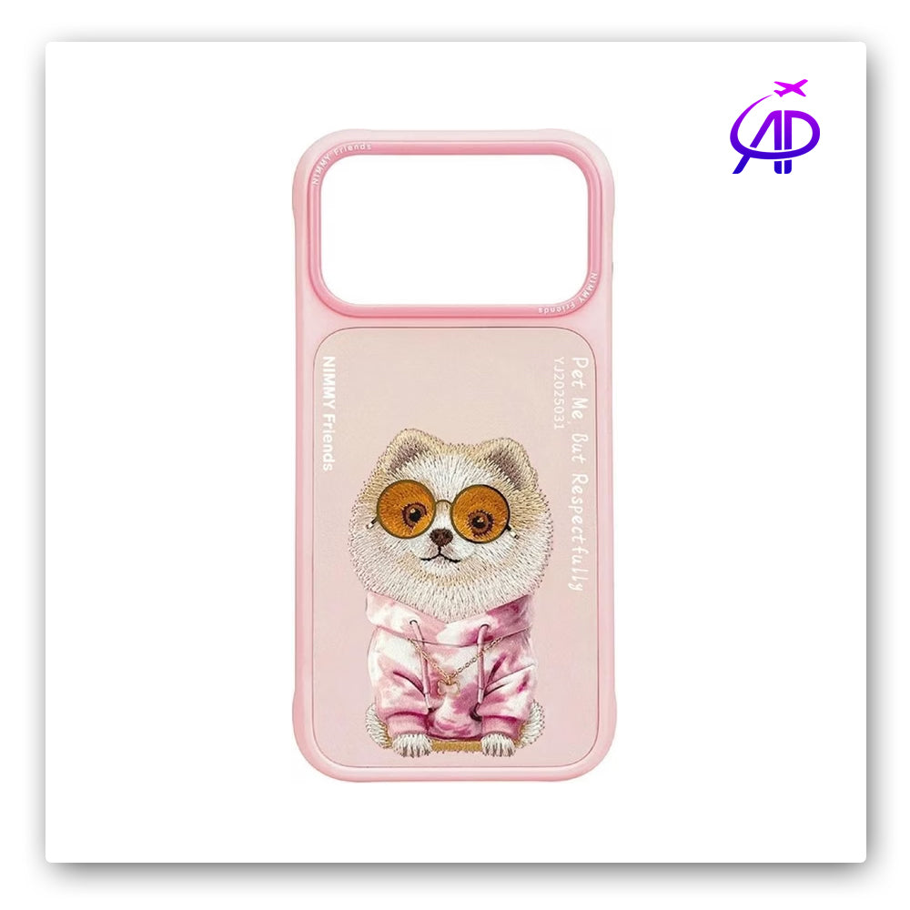 Nimmy Friends Cute Fluffy Dog Pink Magnetic Protection Case