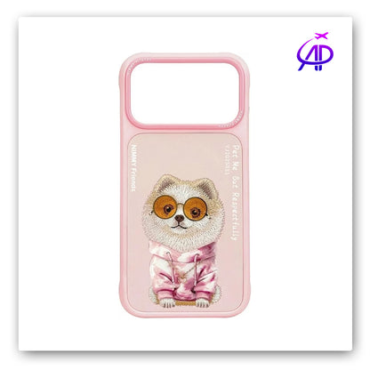 Nimmy Friends Cute Fluffy Dog Pink Magnetic Protection Case