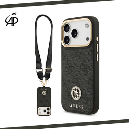 Luxurious Guess Crossbody Case Set with 4G Logo and Gold Accents