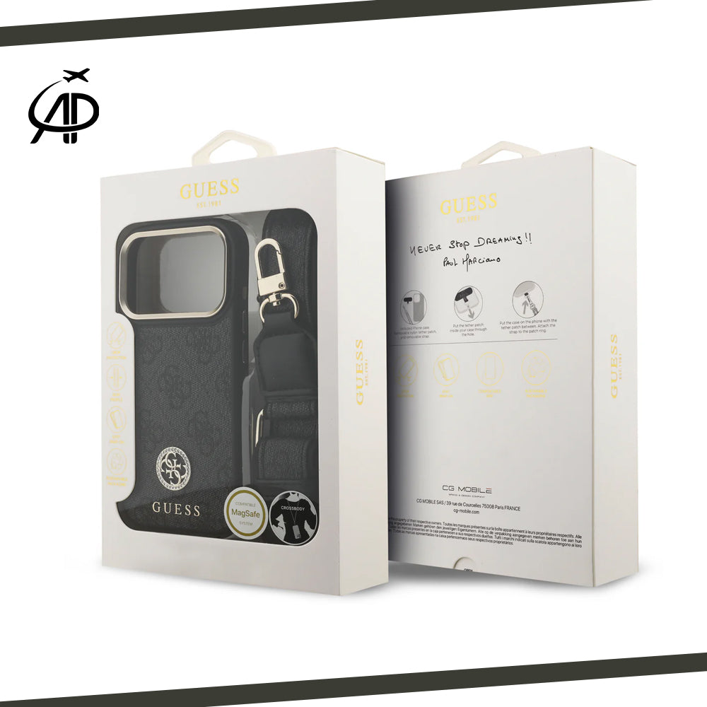 Luxurious Guess Crossbody Case Set with 4G Logo and Gold Accents