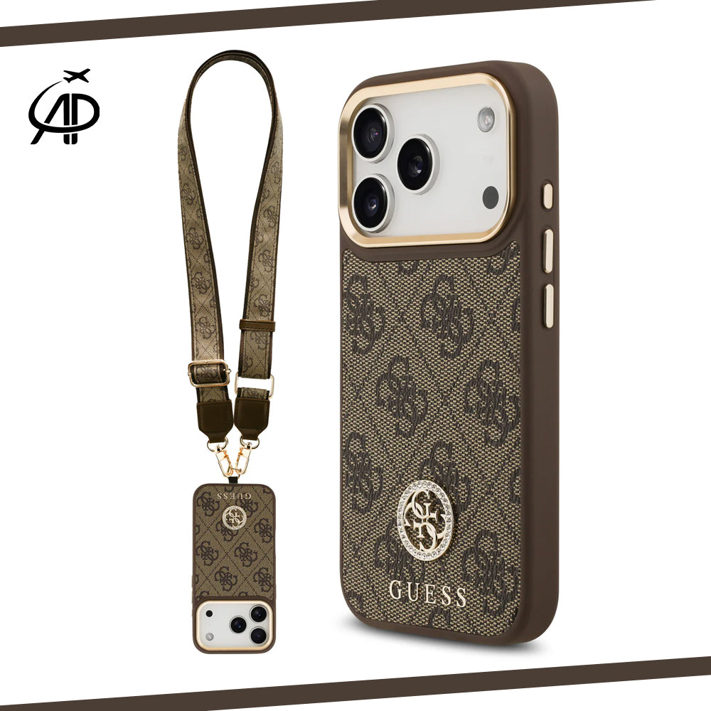 Luxurious Guess Crossbody Case Set with 4G Logo and Gold Accents