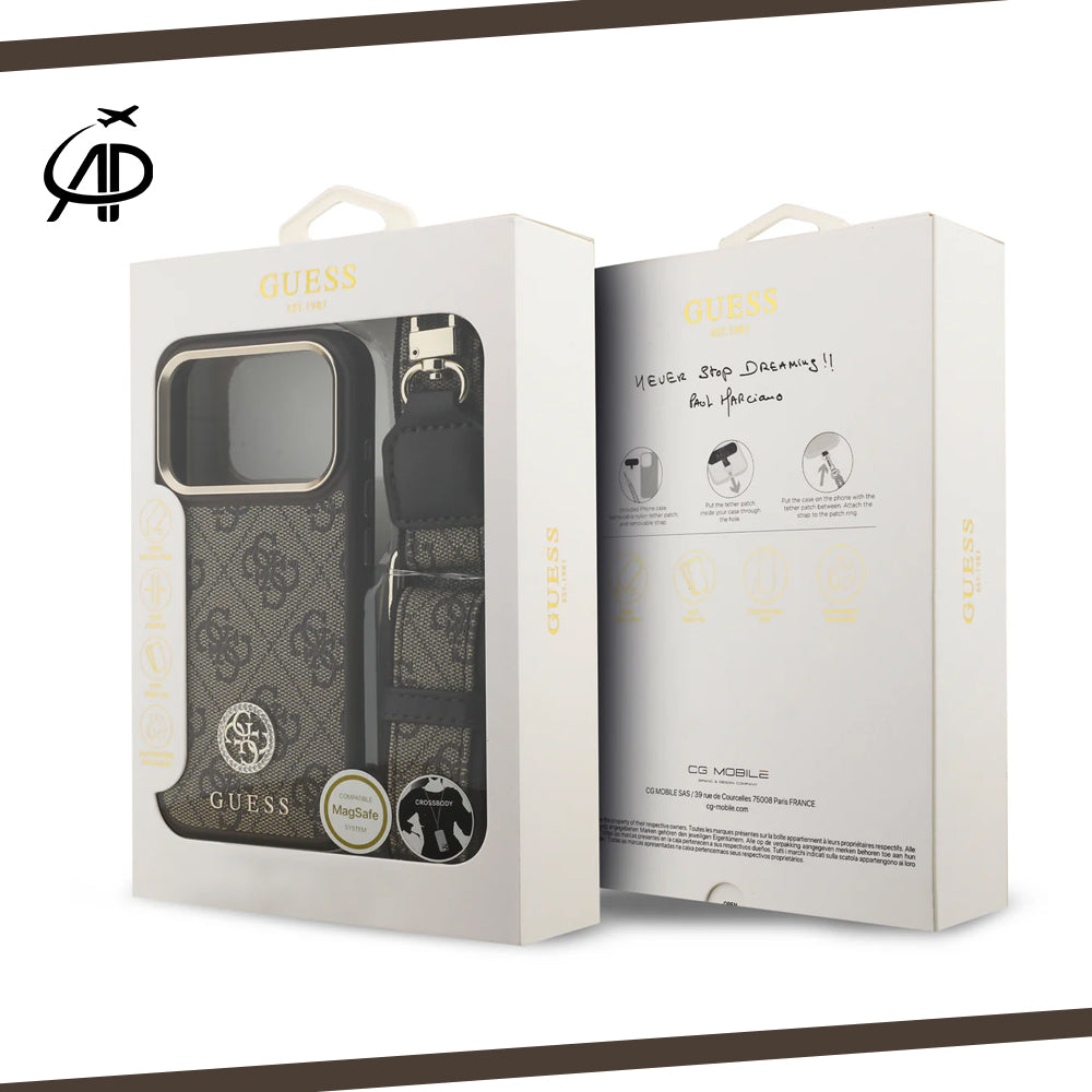 Luxurious Guess Crossbody Case Set with 4G Logo and Gold Accents