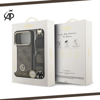 Luxurious Guess Crossbody Case Set with 4G Logo and Gold Accents