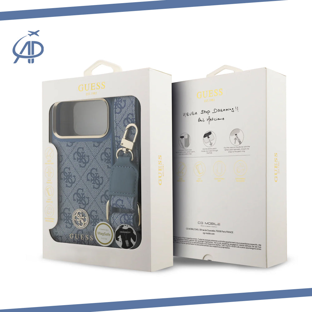Luxurious Guess Crossbody Case Set with 4G Logo and Gold Accents
